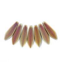 Czech Glass Daggers beads 5x16mm Jet marea full matted 23980-28073